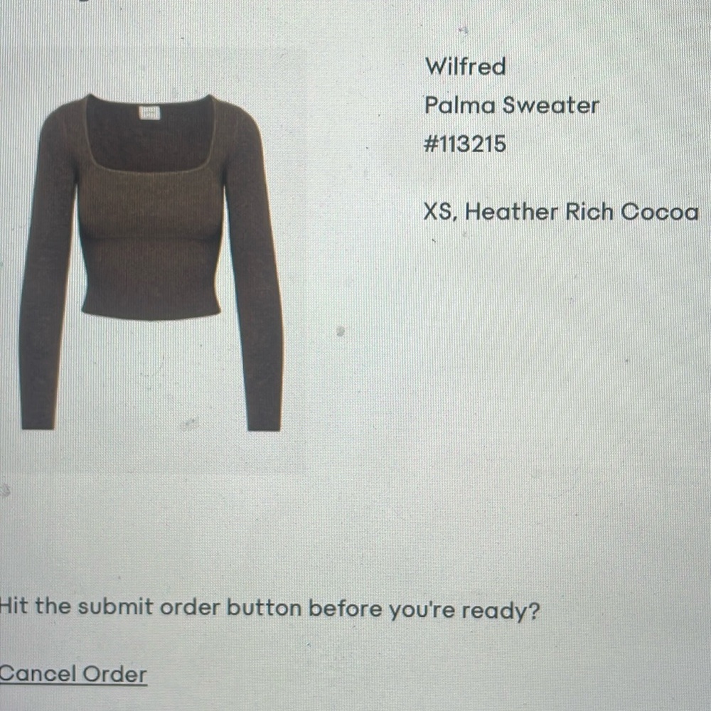 Aritzia Wilfred Palma Sweater
XS, Heather Rich Cocoa 
New, no tag, worn once